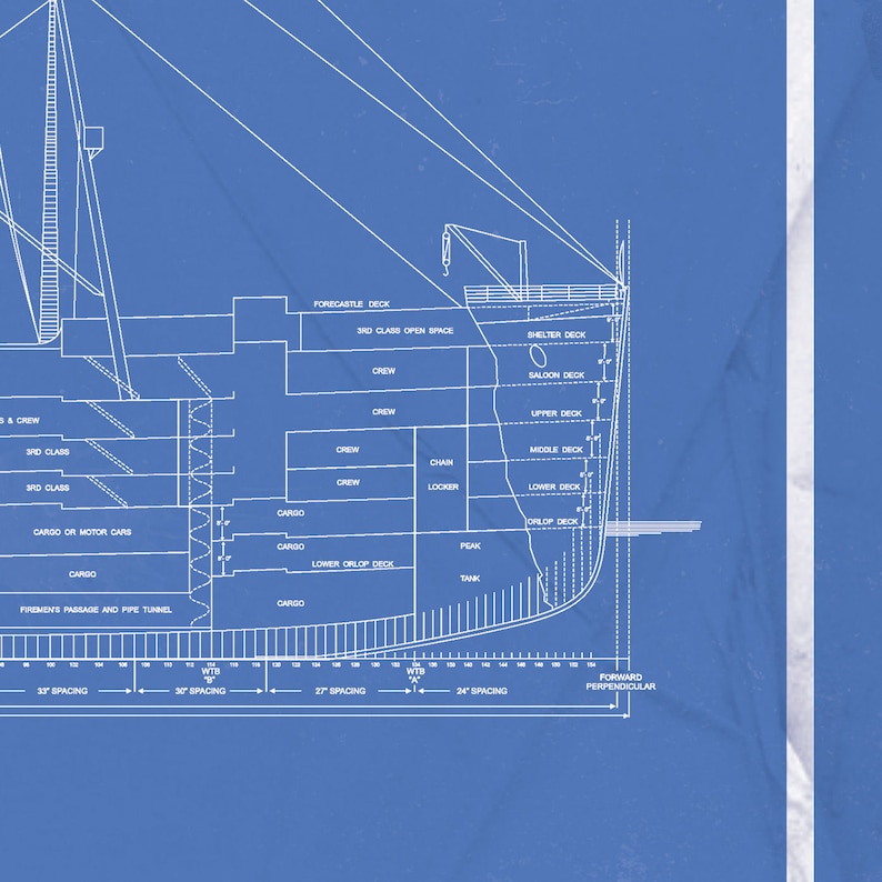RMS Titanic Deck Plans Titanic Blueprints Poster | Etsy Canada