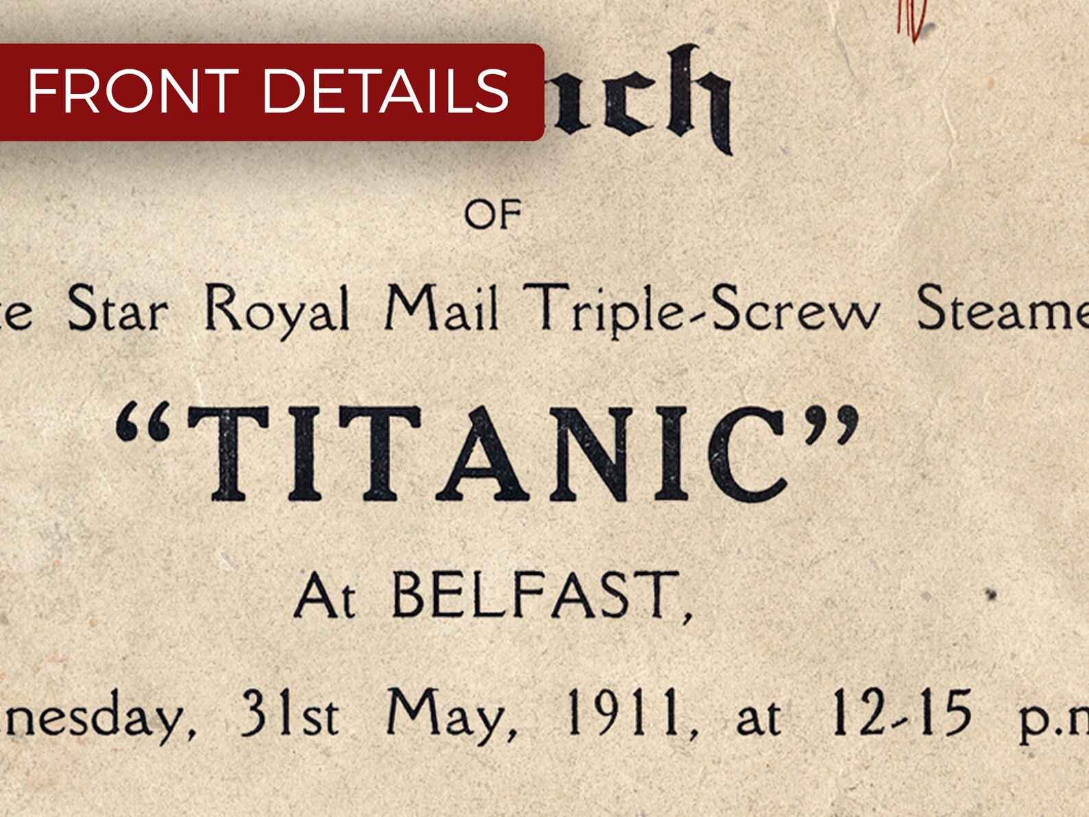 Titanic Launch Ticket 4x6 Titanic Artifact Etsy