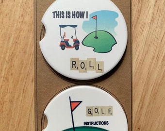 Golf car coaster pair