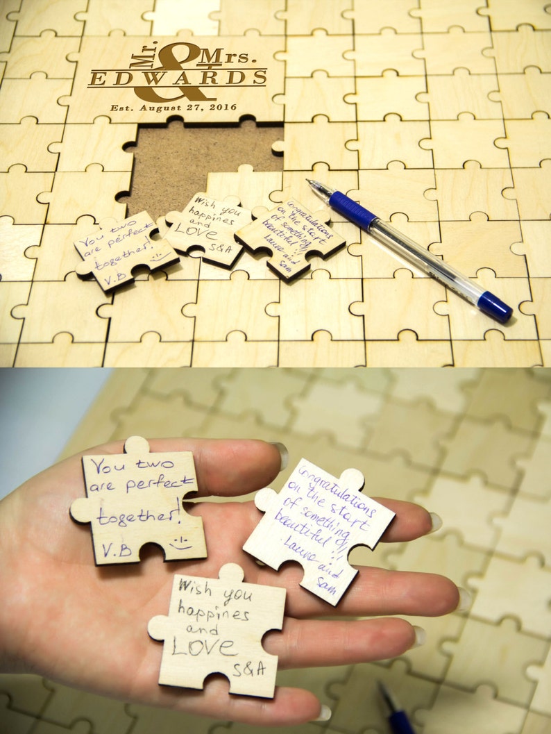 Wedding Guest Book Puzzle Guest Book Alternative Guestbook Etsy