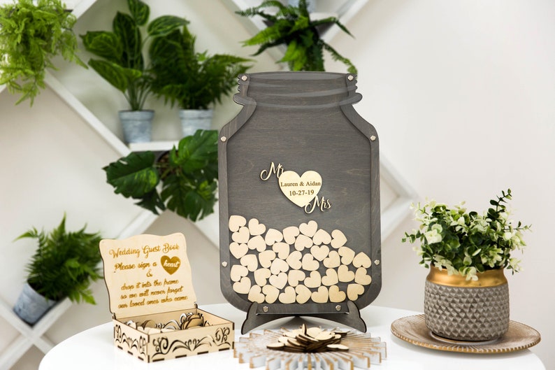 Mason Jar Guest Book Wedding Guest Book Mason Jar Wedding Etsy