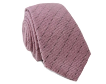 Pink Striped Necktie, Groomsmen Tie, Mens Tie, Mens Skinny Tie, Wedding Tie, Mens Necktie