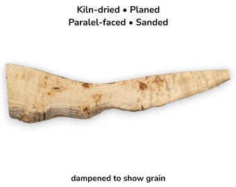 Rebanada larga e irregular de madera de álamo con borde natural para manualidades y proyectos de carpintería DIY #009