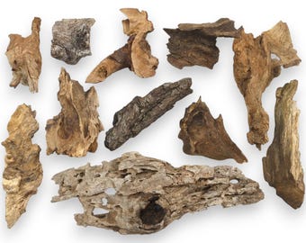 Small Aged Forest Driftwood Pieces Natural Weathered Raw Wood Chunks With Organic Textured Shapes #049