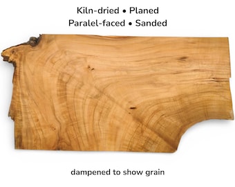 Medium Wild Cherry Wood Slab Live Edge Lumber Blank For Woodworking And Carving #014