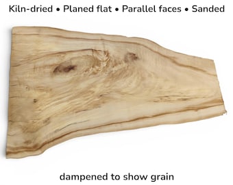 Houten plank van zwarte populier met natuurlijke rand, rustiek knutselhout, kunstwerk van natuurlijke epoxyhars, doe-het-zelf projectmateriaal #015