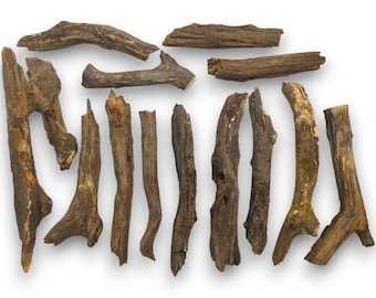 Lot Of Weathered Old Forest Branches Rustic Barkless Raw Wood Sticks For Crafting Materials #045