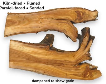 Wild Cherry Wood Slabs Set Of Two Raw Edge Slices for Epoxy Projects #020
