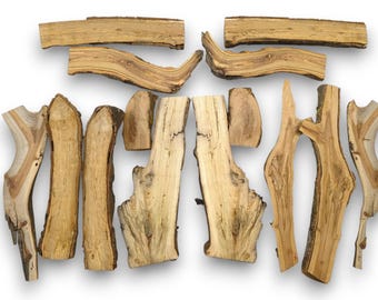 Halved Old Forest Branches Split Natural Edge Wood Pieces Rustic Unfinished Timber Assorted Bundle #048