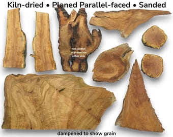 Cherry Wood Craft Pieces, Mixed Thin Varied Shapes, Live Edge Wood Slices, Raw Wood Material, Rustic Home Decor #025