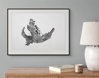 Tree Ring Print, Hand-Pulled Woodcut Monoprint, Rustic Decor, Natural Wood Wall Art, Anniversary, Housewarming Gift, Unframed #004