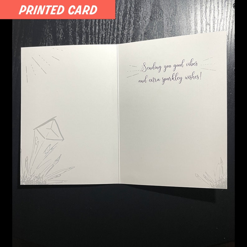 Crystal Happy Birthday Card Crystal Greeting Card Note Card Generic ...