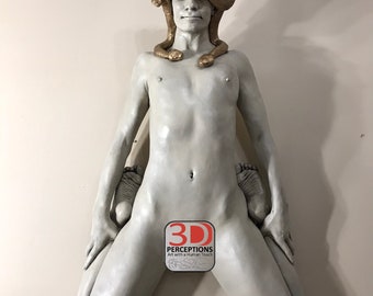Self Reflection - Nude Female Medusa Wall Sculpture Lifecast Erotic Art Snakes Flexible Contortion