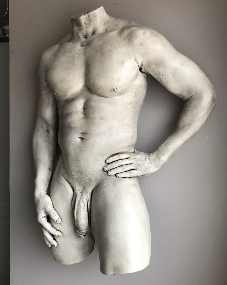 Crixus Nude Male Erotic Lifecast Sculpture Penis Wall Art image 3