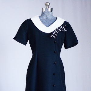 Vintage Dress 1960s Vintage Dress Rockabilly Dress Black and White Polka Dots Dress Retro Dress 60s Mod Dress Vintage Clothing