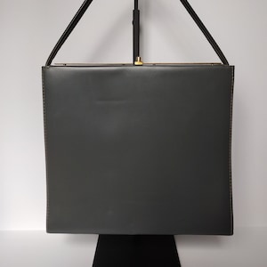 Vintage Purse Gray Box Purse Retro Purse with Gold Toned Clasp Unique Triangle Shape Retro Bag 1950&#39;s Purse Vintage Clothing