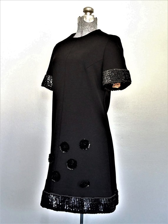 Vintage 1960s Mod Sequin Dress 60s Retro Dress Li… - image 3