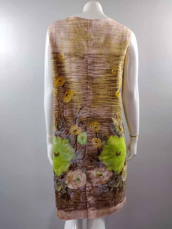 Vintage Dress Plus Size 1960s Shift Dress Soft Br… - image 4