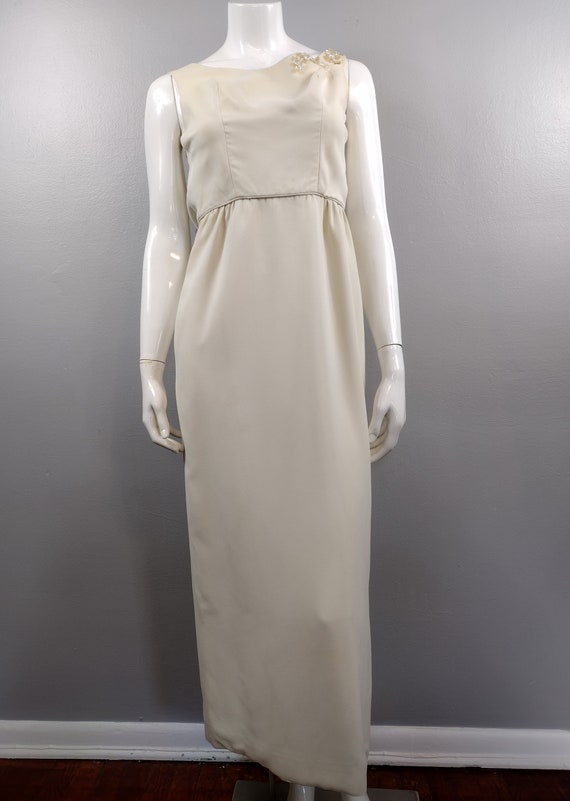 petite evening dresses for over 50s Vintage 1950s Embroidered Eyelet Evening Dress
