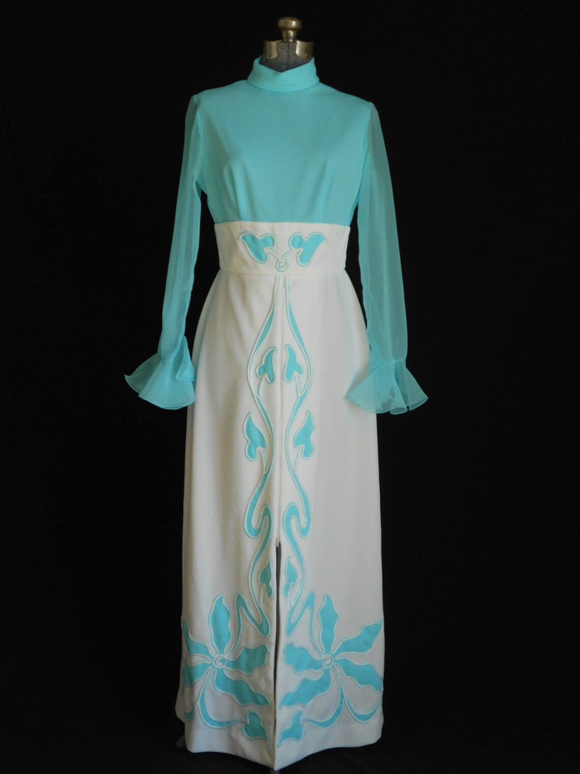 1970s Mint Green Shimmer Dress | XS/S
