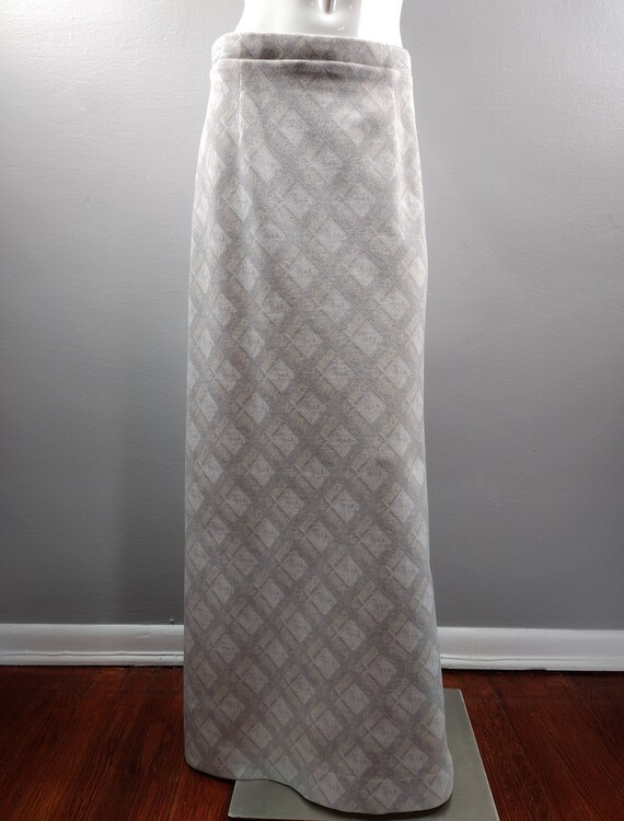 Vintage Maxi Skirt Silver Metallic Shimmer and Sp… - image 1