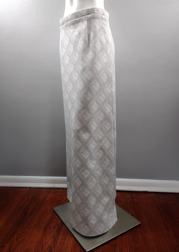 Vintage Maxi Skirt Silver Metallic Shimmer and Sp… - image 3