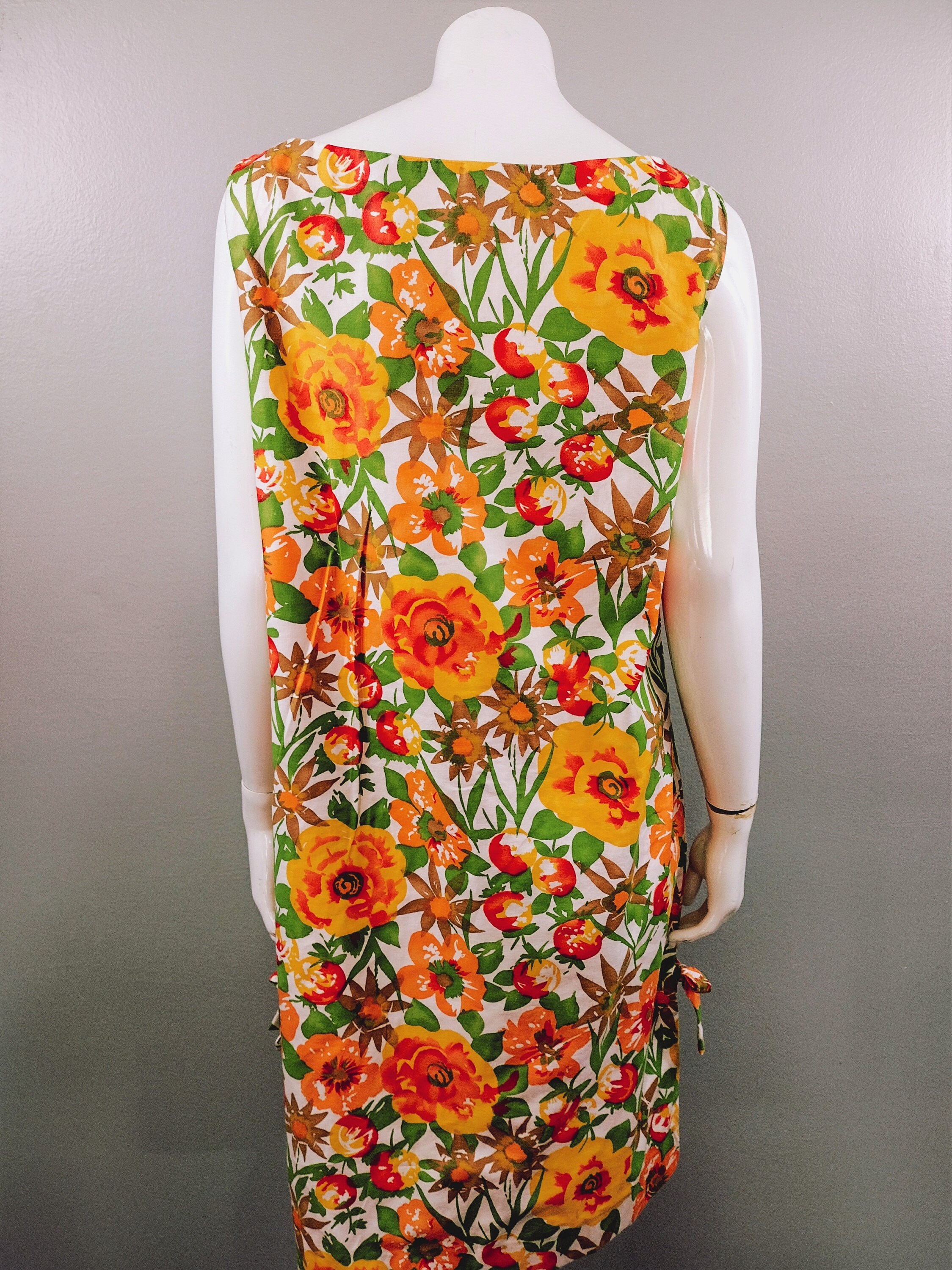 関税込 SATUADAY CLUB Floral Print Sleeveless Shift Dress Vintage Shift Dress 1960s Summer Dress DEADSTOCK With Tags