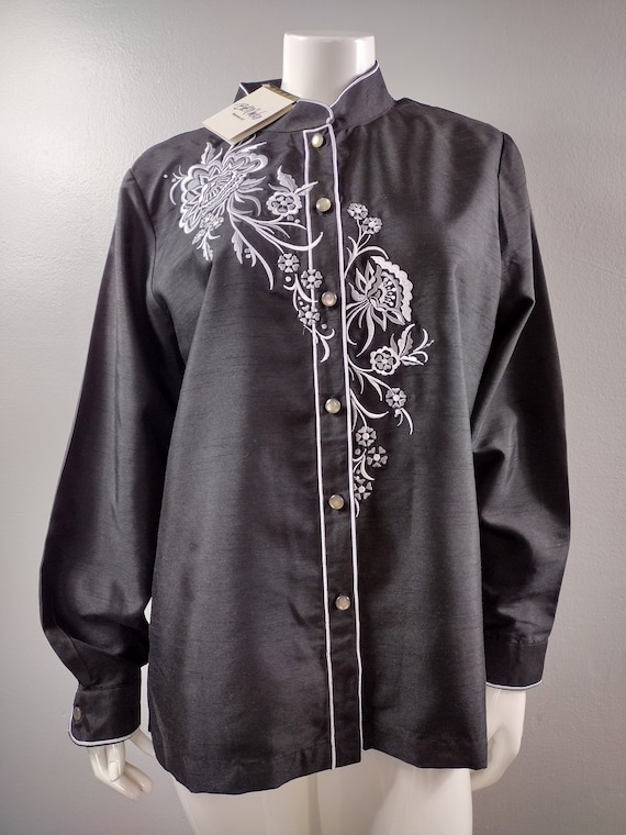 Vintage Bob Mackie Embroidered Cowboy Shirt, Size L (Deadstock)