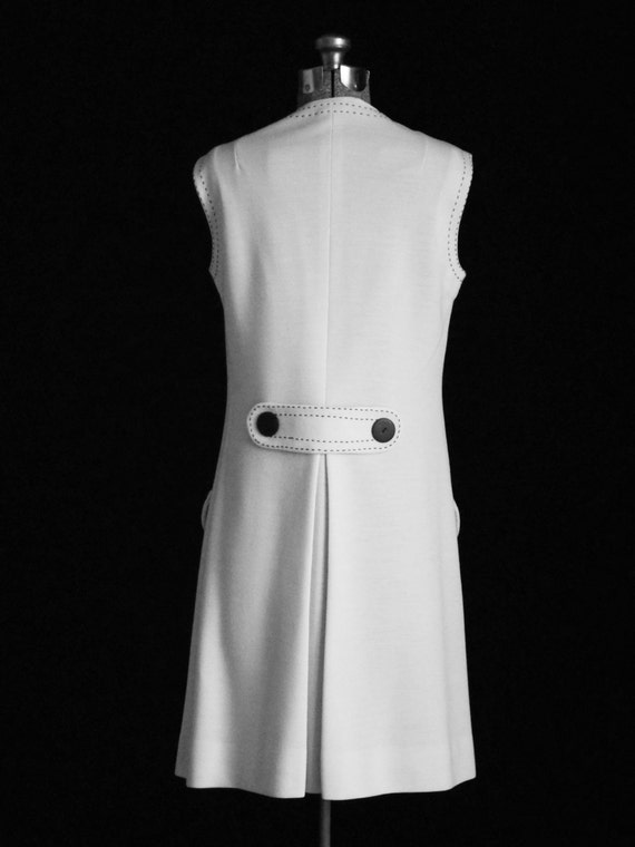 Vintage Dress 1960s Dress Mod Dress Cream Color W… - image 2