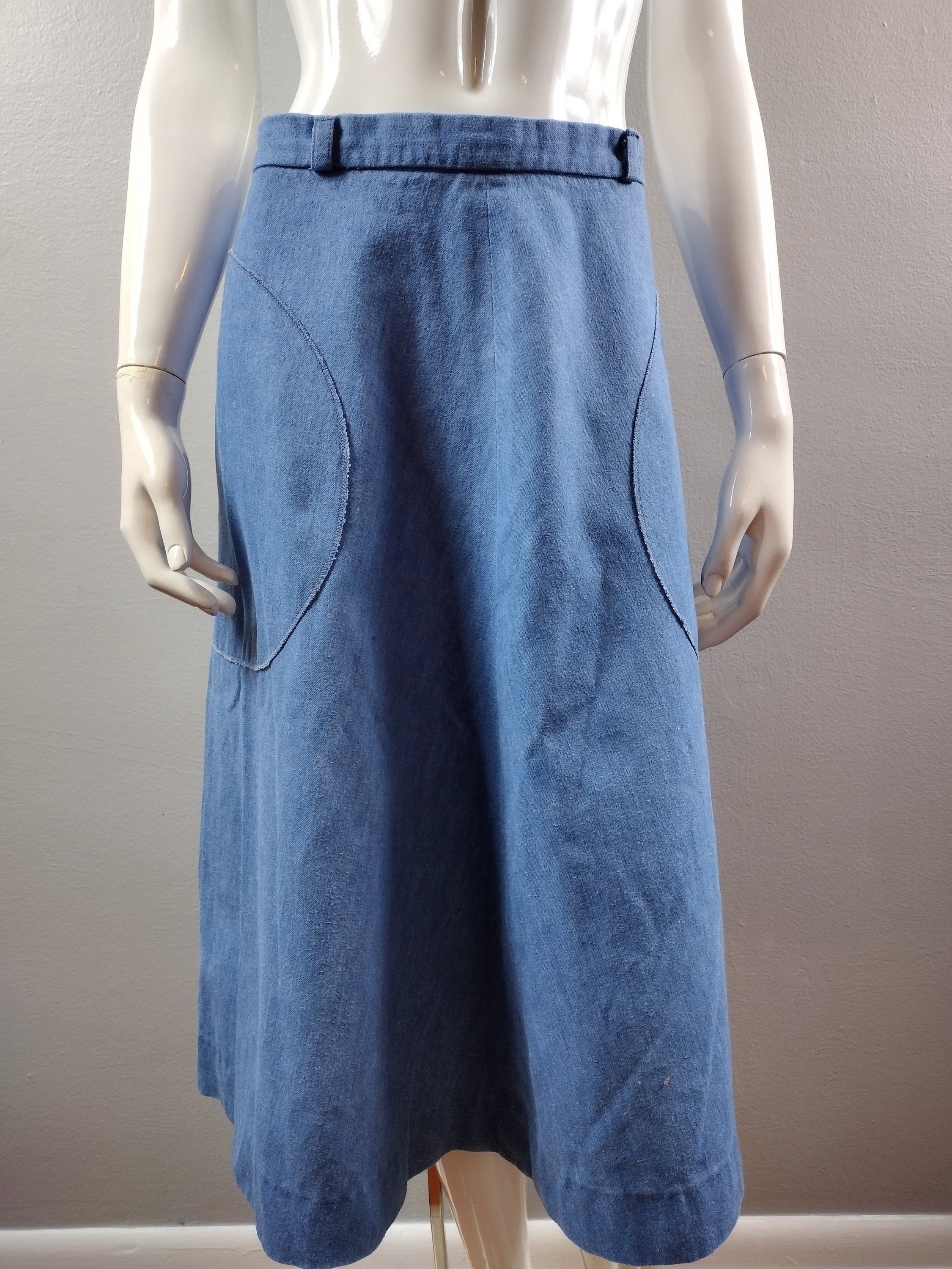 Shengwan Women's Long Denim Dress Loose Dungaree Dress Elegant Dungaree  Skirt Denim Skirt