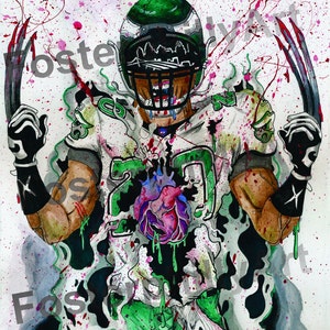 Philadelphia sports art - Philadelphia Eagles Brian Dawkins custom print