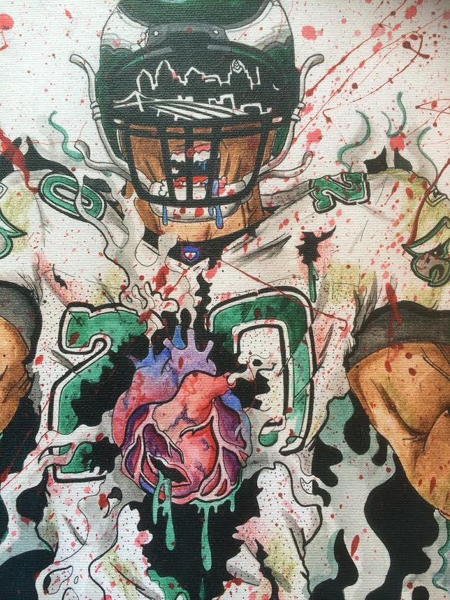 Philadelphia Sports Art Philadelphia Eagles Brian Dawkins Etsy