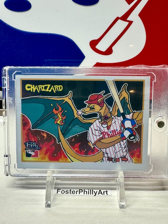 Custom Metal Card - Charizard Phillie (pinstripe) - Etsy
