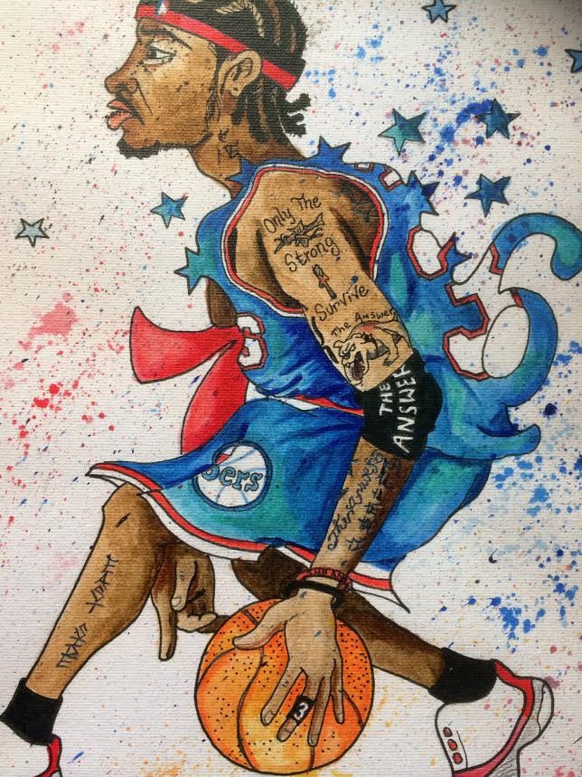 Philadelphia Sports Art Allen Iverson Philadelphia 76ers Etsy