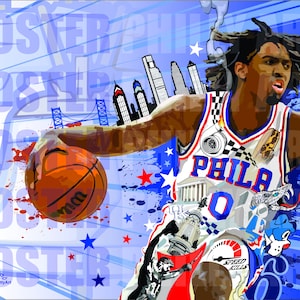 Tyrese Maxey Basketball Paper Poster 76ers 5 - Tyrese Maxey - Posters and  Art Prints