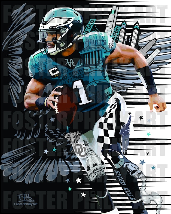 Philadelphia Sports Art JALEN HURTS Custom Print