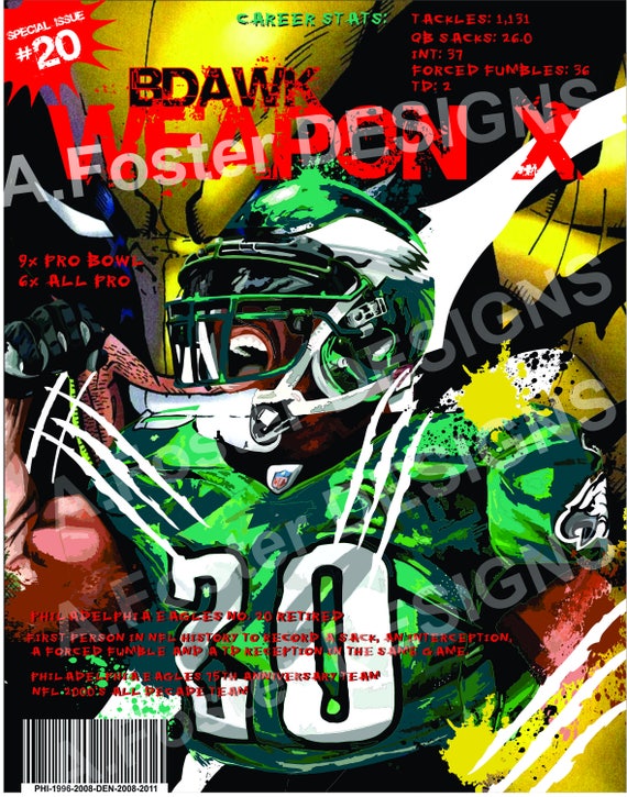 Philadelphia Sport Art Philadelphia Eagles Brian Dawkins / 