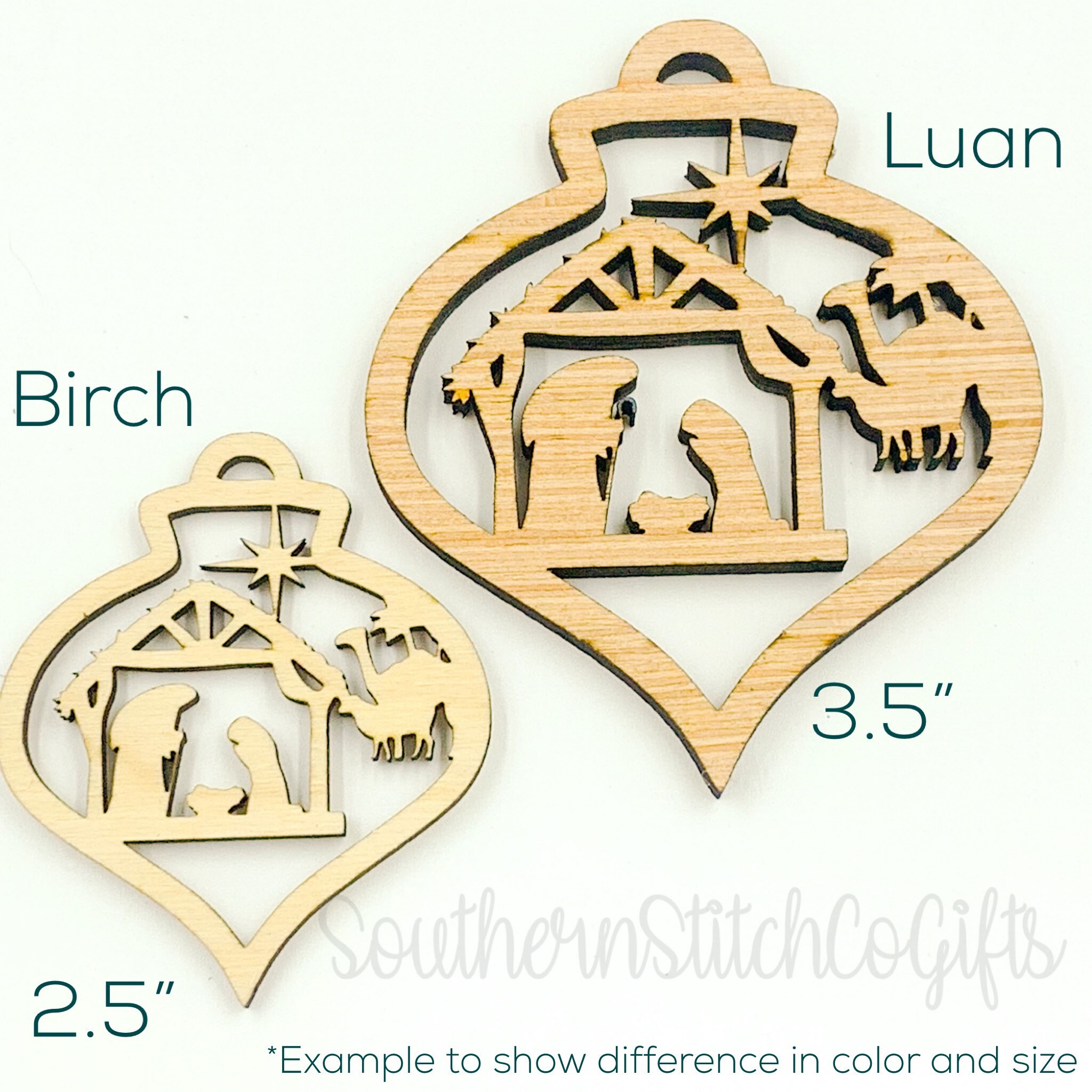 Laser Cut Nativity Ornament Set 4 Etsy