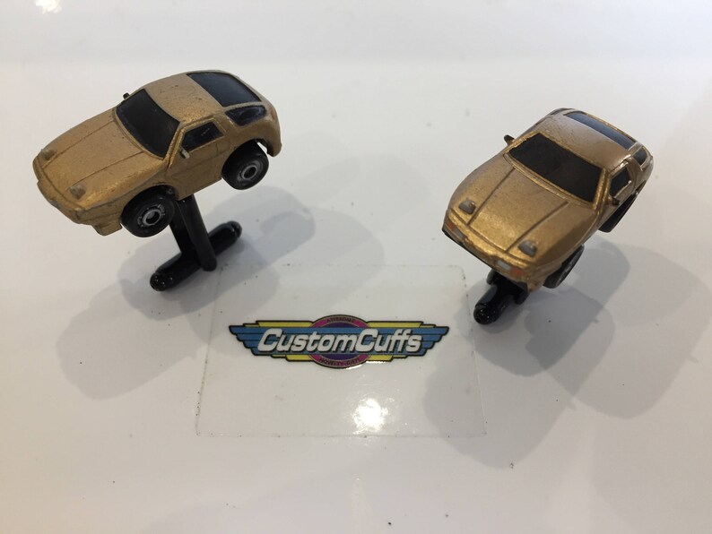 Perfect fathers day valentines birthday wedding or christmas gift Vintage Micro Machine Car Cufflinks Porsche 928 Gold