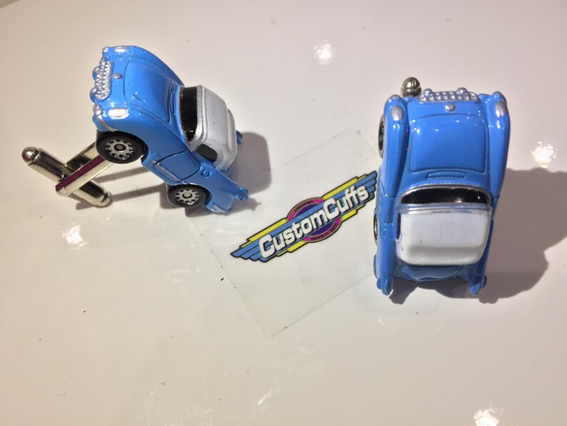 Vintage Micro Machine Car Cufflinks Perfect fathers day valentines birthday wedding or christmas gift 1955 Corvette Blue