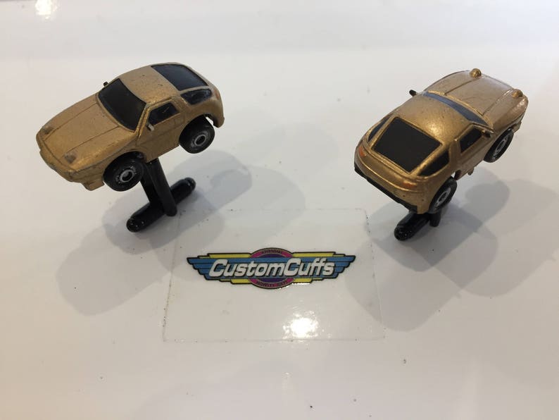 Perfect fathers day valentines birthday wedding or christmas gift Vintage Micro Machine Car Cufflinks Porsche 928 Gold
