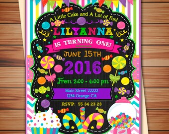 Candyland Invitation Etsy