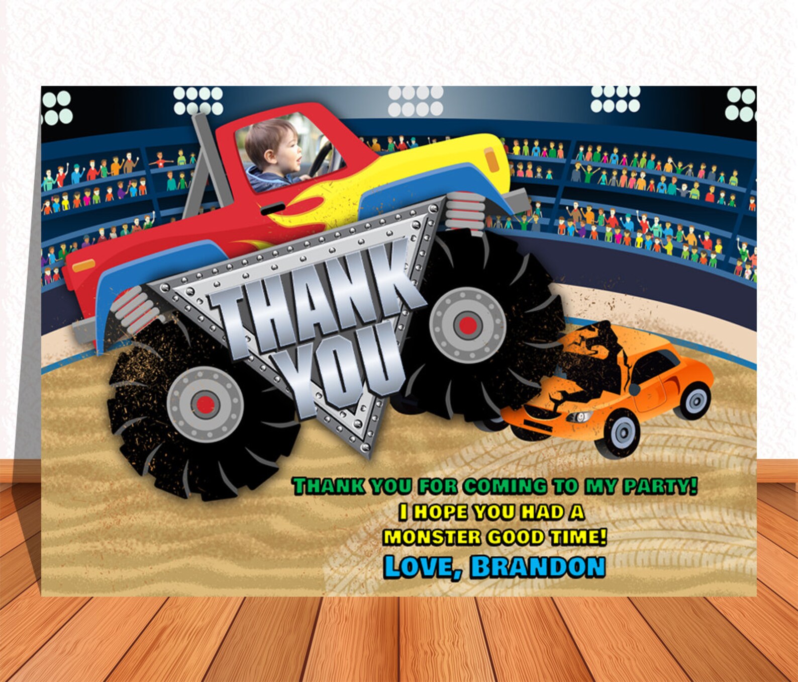 MONSTER TRUCK Photo invitation printable editable in | Etsy