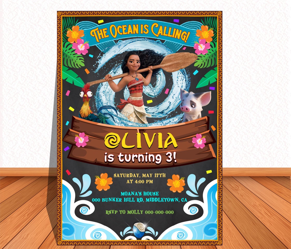 Moana Thank You Card - Etsy
