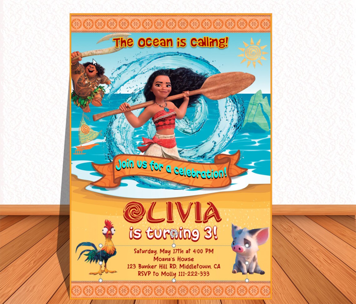 Princess Moana EDITABLE and or PERSONALIZED Printable - Etsy
