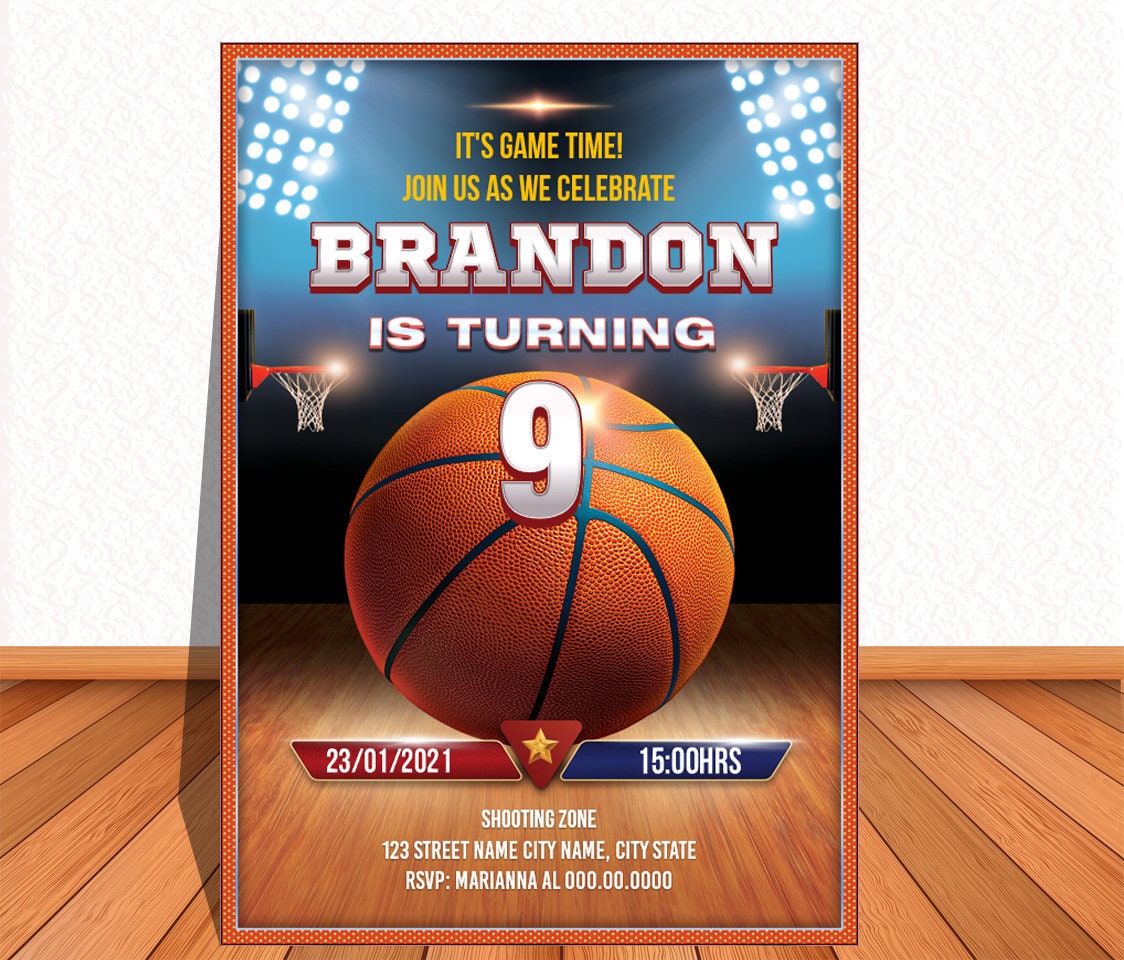 BASKETBALL EDITABLE and or PERSONALIZED Printable Invitation - Etsy
