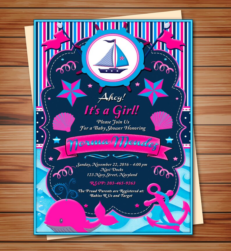 Girl Baby Shower Invitation Nautical Chalkboard Baby Shower Etsy Girl Baby Shower Invitation Nautical Chalkboard Baby Shower Etsy