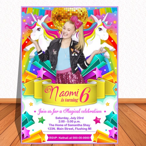 Jojo Siwa Invitations Jojo Siwa Birthday Invitations Jojo | Etsy