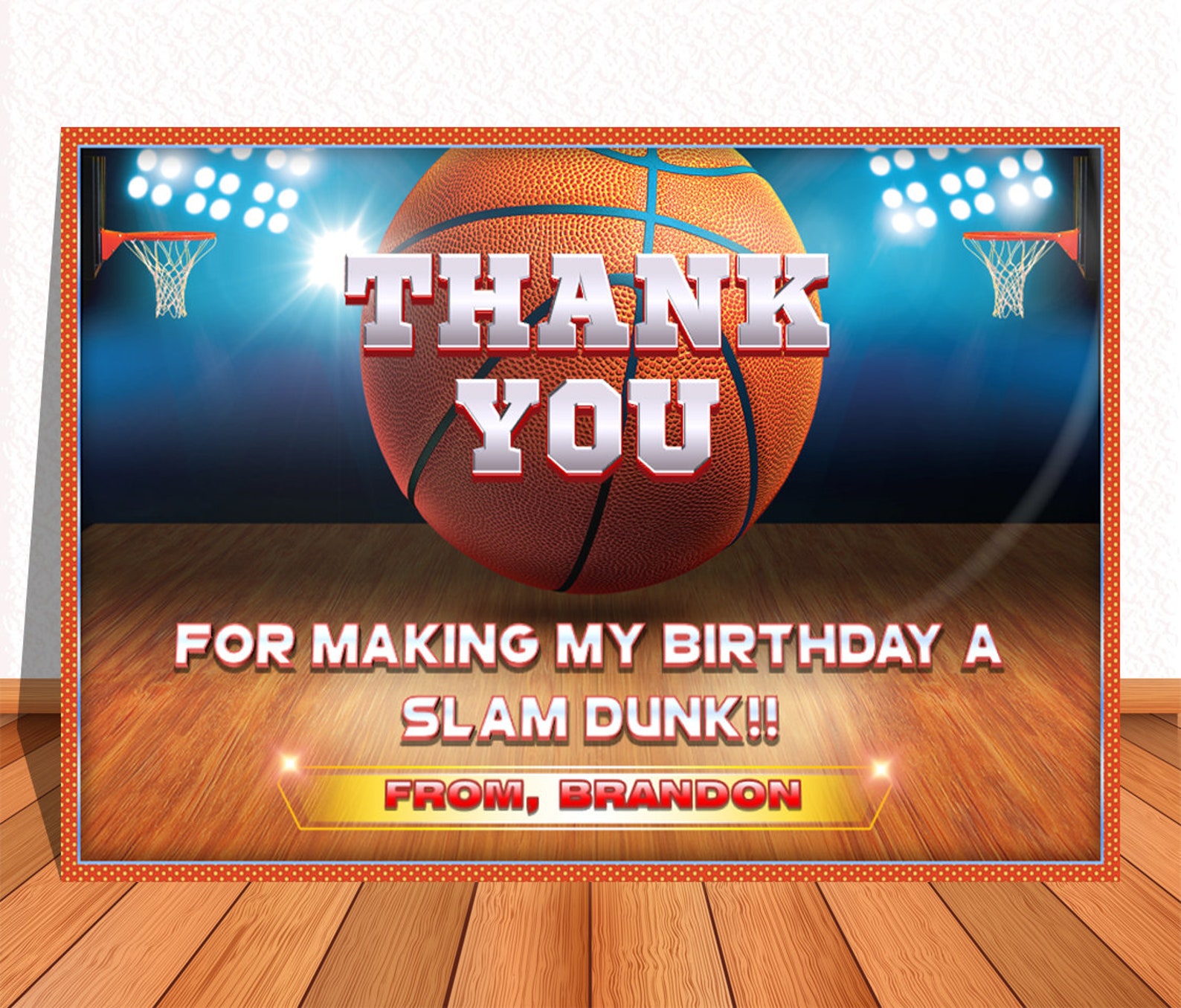 BASKETBALL invitation digital editable in PowerPoint instant Etsy