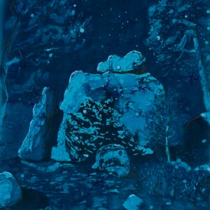 森の岩 ジクレー版画